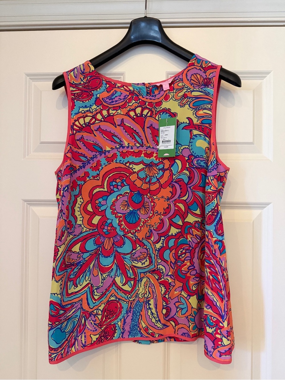 Lilly Pulitzer "Feelin Groovy" Silk Blouse Large Retails